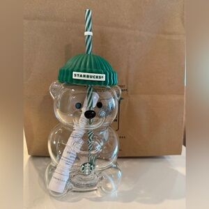 Starbucks Limited Edition Holiday Glass Bear Bearista Cup